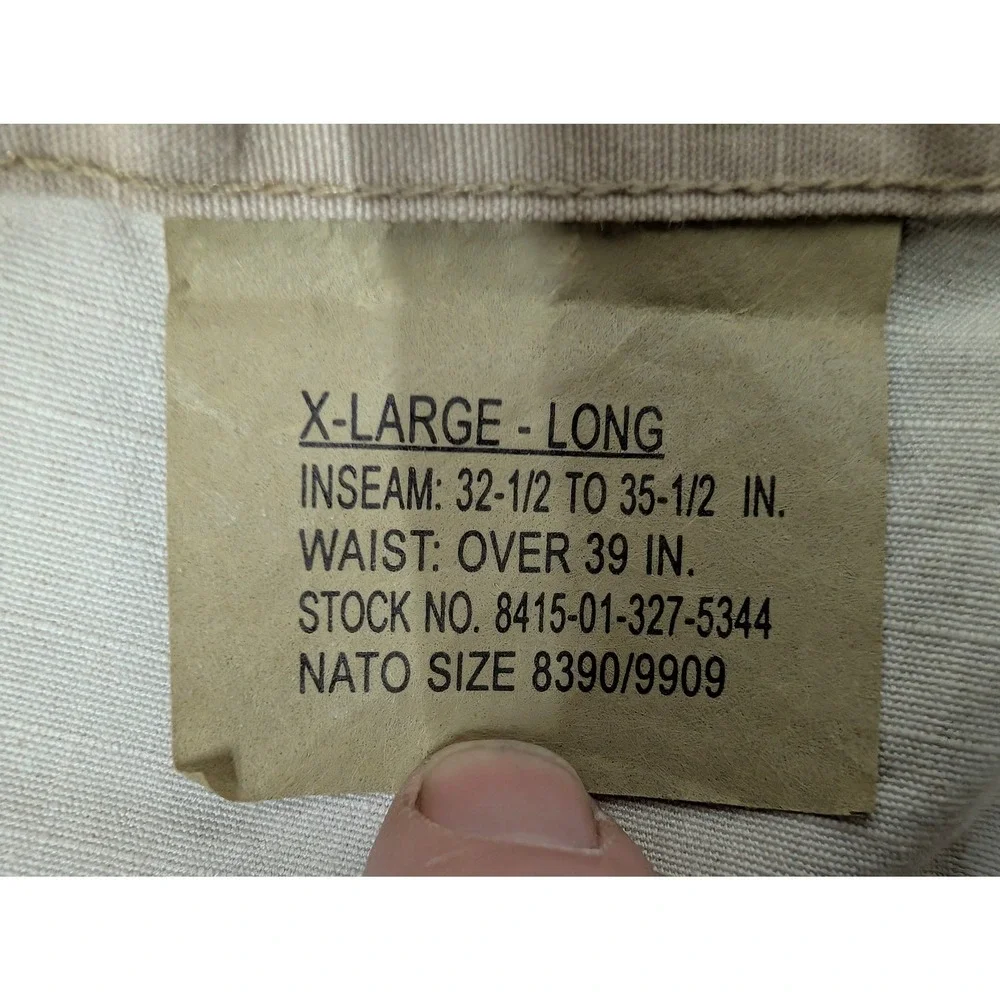 US Military Desert Camo Cargo Pants BDU Ripstop Size XL Long Adjustable Waist